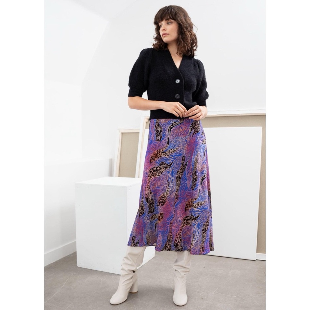 & Other Stories | Abstract Zebra Print Midi Skirt